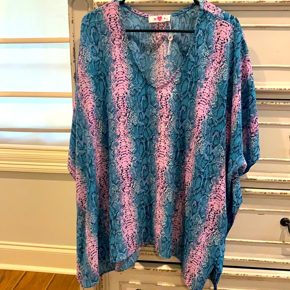 Buddy Love Reptile Tunic s/m pink/turquoise